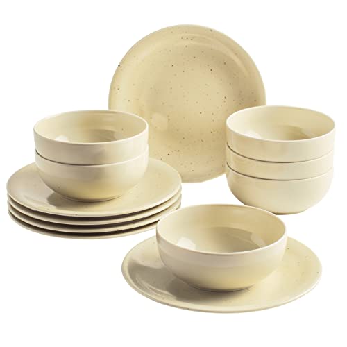 KAHLA 1T0624A93024W Homestyle - Vajilla (12 piezas, algodón natural) KAHLA 1T0624A93024W Homestyle - Vajilla (12 piezas, algodón natural)