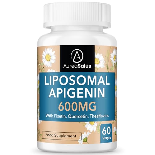Apigenin 600mg Liposomal Softgels with Fisetin Quercetin & Theaflavins High Strength Flavonoid Formula (60 Count (Pack of 1))