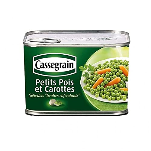 Cassegrain - Guisantes y zanahorias blandas y fondantes, 495 g (lote de 5)