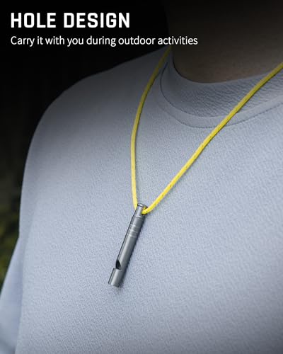 Tisur Titanium Emergency Whistle,120Db Safety Whistle With Lanyard,Outdoor Survival Small Whistle For Life Saving,Hiking,Pets Training,Coach Sports thumb #2