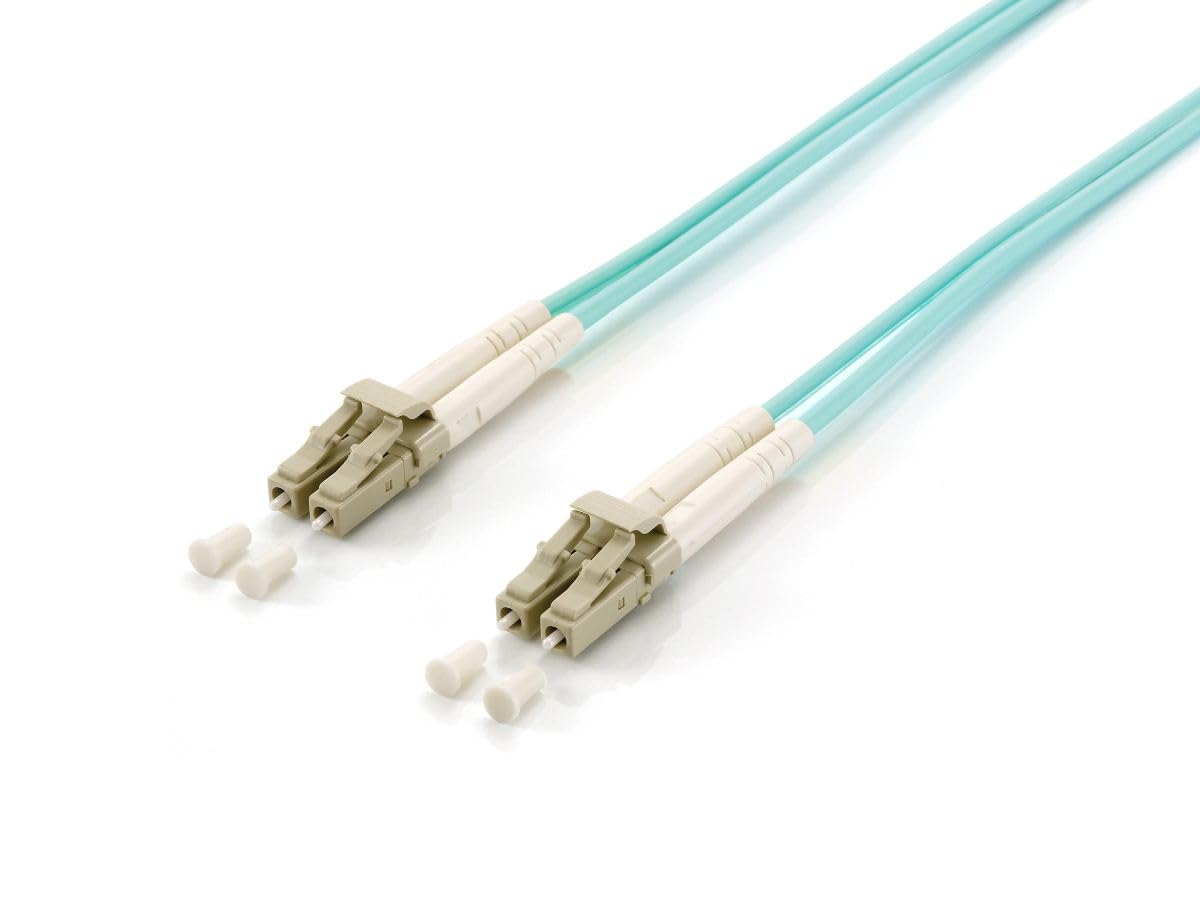 Equip Câble patch LC vers LC Duplex Multimode OM3 25m Turquoise Fibre Optique Câble Réseau