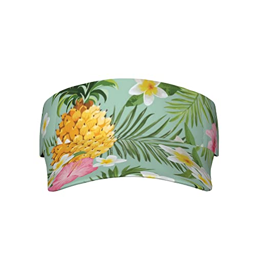 Sports Sun Visor Hats Adjustable Hawaiian Pineapple Flowers Floral Sun Visor Caps For Women And Men #TOP12