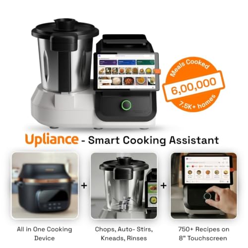 Image of Upliance 1.0 Smart Cooking Assistant | 6 Lakh+ Meals Cooked | HeatCore Tech built for Indian Cooking | Multicooker with Omni-blade | 8 inch Touchscreen with 750+ Guided Recipes| 9 Indian Languages