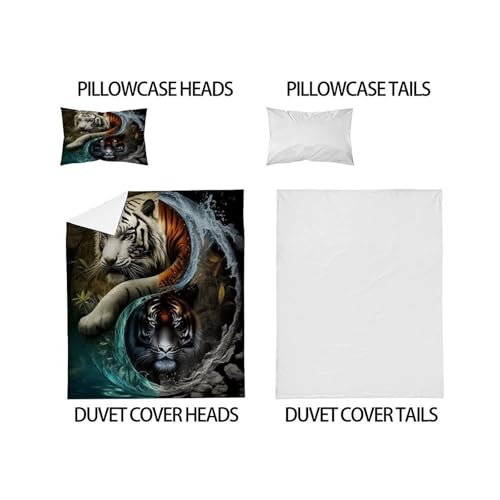 Housse de couette cheval blanche sans repassage parure lit simple anti-plis