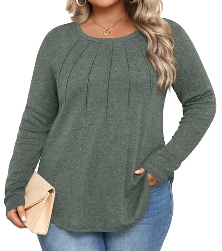 Anymiss Fall Plus Size Tops for Women 2025 Winter Sweaters Long sleeve Tshirts L-5XL