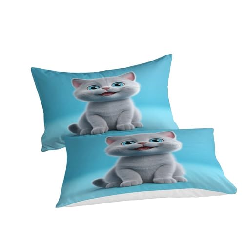 Housse de couette British Blue Chat en microfibre premium super douce - 5