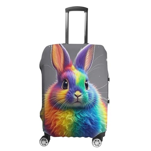 KLOPH Travel Luggage Cover Suitcase Protector Rainbow Rabbit Elastic Washable Suitcase Cover Anti-scratch Spandex Baggage Covers Fits 18-32 Inch Luggage, color-5, L