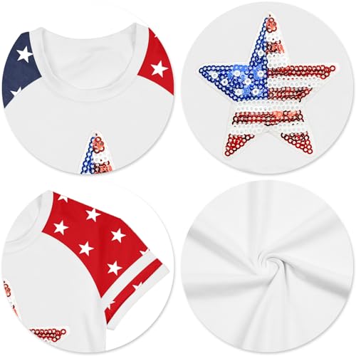 Image of Ithalt Boys Girls USA Shirts Kids 4th of July Shirts American Flag Tshirt Patriotic Top Independence Day Outfit 5-13y