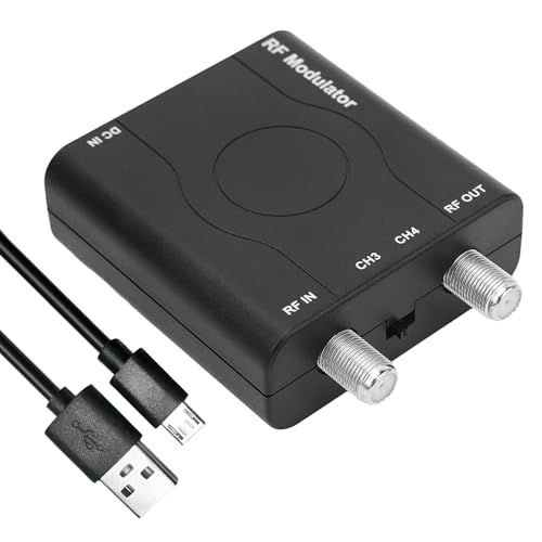WOHPNLE HDM61 HDMI to Coax Adapter, 1080P RF to HDMI Converter with NTSC Format Output CH3/CH4 Plug and Play RF Modulator for TV Antenna Signal