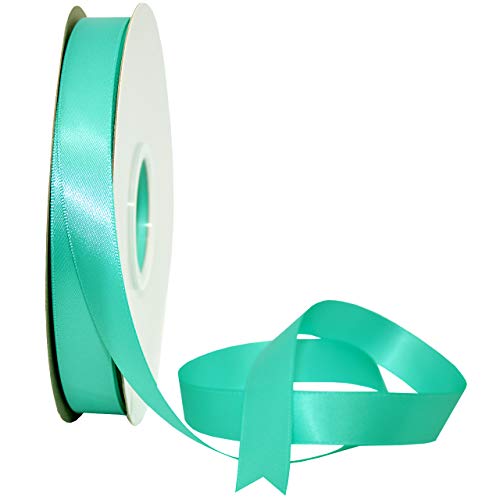 Image of Morex Ribbon 08816 /50-319 Double Face Satin Ribbon, 3 /8 inchx 50 Yd, Tiara Blue