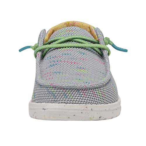 Image of HEYDUDE Women's Wendy Sox Glow Blu Size 7 | Women's Shoes | Women's Lace Up Loafers | Comfortable & Light-Weight
