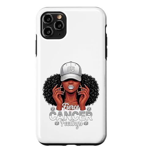 Zodiac Cancer Inspired Afro Women White Grey Cap Black Girl �X�}�z�P�[�X iPhone 11 Pro Max �p