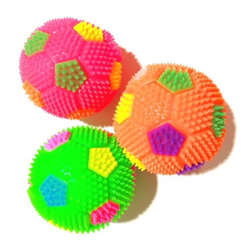 KICHOUSE 2 Pcs 10cm Bouncy for Kids Flashing Massage with Sound Birthday Present for Children Color