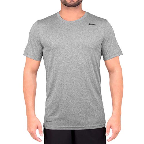 NIKE Men's Dry Legend 2 Tee, Dark Grey Heather/Black/Black, Medium