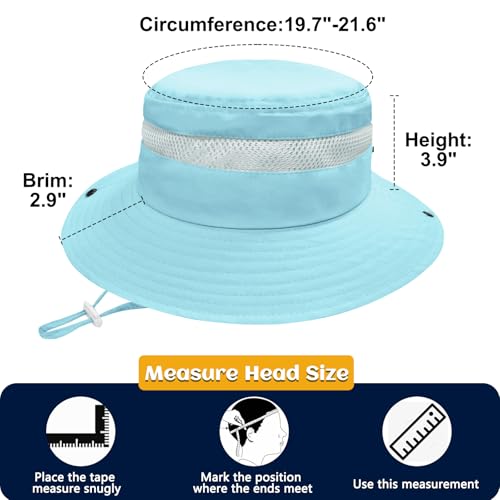 Image of Outdoor Kids Sun Hat for Boys Girls Wide Brim Mesh Bucket Hat UPF 50+ Sun Protection Breathable Summer Fishing Safari Hat