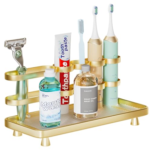 YOOLENS Electric Toothbrush Holder for Bathroom Countertop 5 Metal Slots