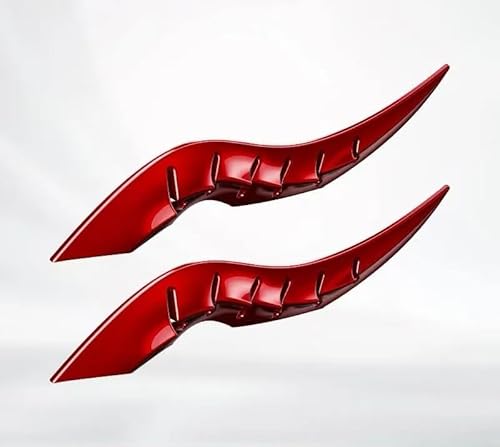 2 Pcs Carbon Fiber Dragon Horns Roof Trim for 2024 2025 Toyota Land Cruiser 250 1958 Prado Lc250 J250, Aerodynamic Shark Fin Style Car Top Spoilers Sports Racing Winglets,Red