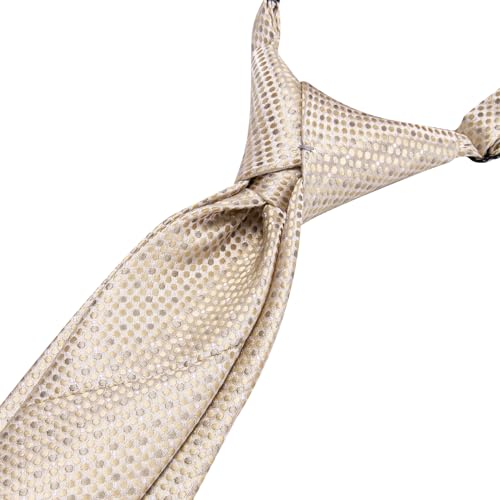Image of Hi-Tie Father and Son Tie Set Striped Plaid Ties for Men and Boys Silk Necktie Pocket Square Set for Wedding Gifts