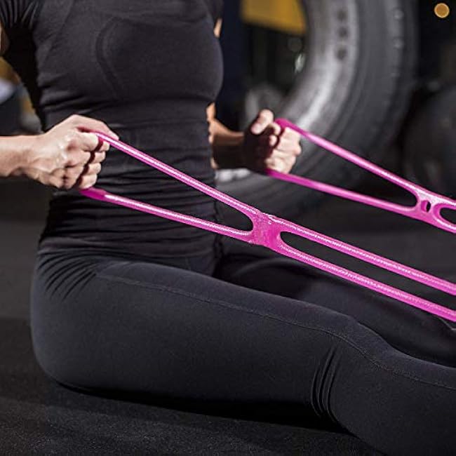 7 Ring Stretch Resistance Exercise Band, Miracle Miles Band, Yoga Stretching, Arm, Shoulders Foot, Leg Fitness Home Gym Physical Therapy Band