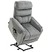 Produktbild HOMCOM Aufstehhilfe Relaxsessel TV Sessel mit schlaffunktion elektrischer Fernsehsessel mit Liegefunktion Samtartiges Polyester Metall Schaumstoff Hellgrau 79 x 97 x 103 cm