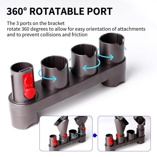 Image of keluke Premium Accessory Holders Compatible with Dyson Vacuum Cleaners - Wall Mount and Docking Station Organizer for V15 V7 V8 V10 V11 Model, with 10 Storage Adapters (2 Pack)