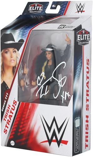 Trish Stratus WWE Autographed Mattel Elite Collection Series 111 Action Figure - Autographed Wrestling Cards