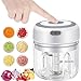 Produktbild VOUM Elektrischer Mini-Zerkleinerer für Lebensmittel, Küchenmaschine und Mixer, USB-Aufladung, tragbar, für Gemüse, Obst, Fleisch, Knoblauch, Zwiebeln, Ingwer, Mahlwerk, Küchengerät (weiß-250 ml)