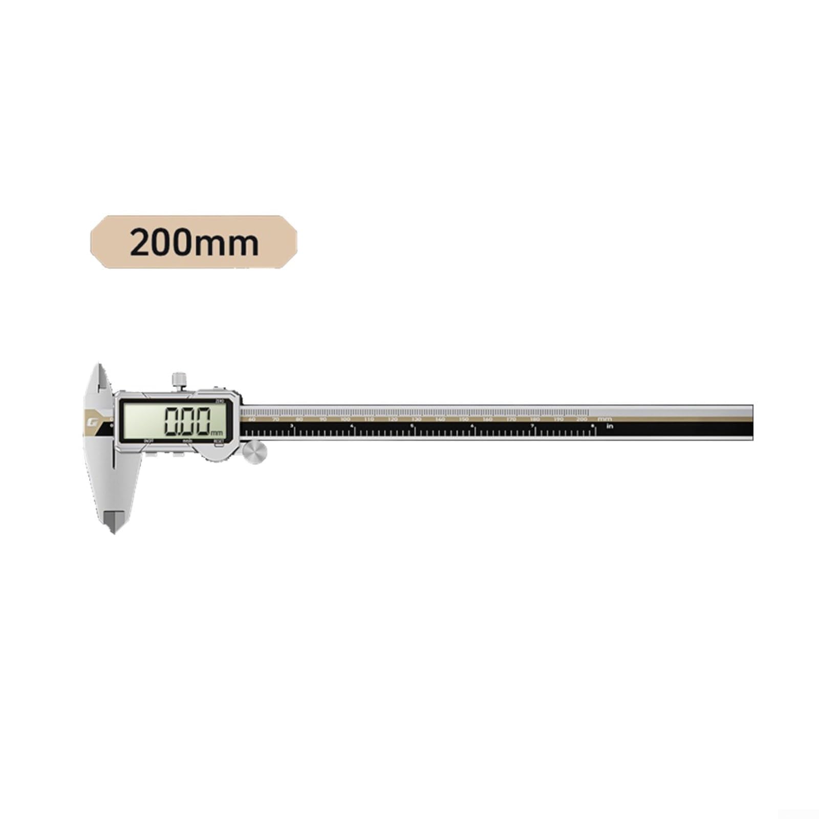 Calibrador digital 150mm Tipo-C Recargable 0.01mm Precisión Acero Inoxidable Herramienta de medición con estuche (200mm)
