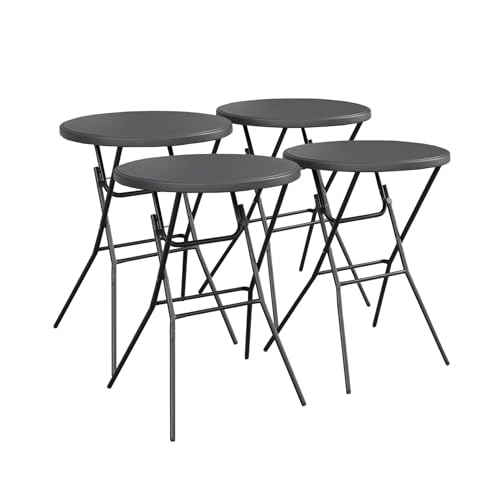 sweeek - Lot de 4 Tables de réception. Tables Mange Debout Pliantes Acier Gris foncé