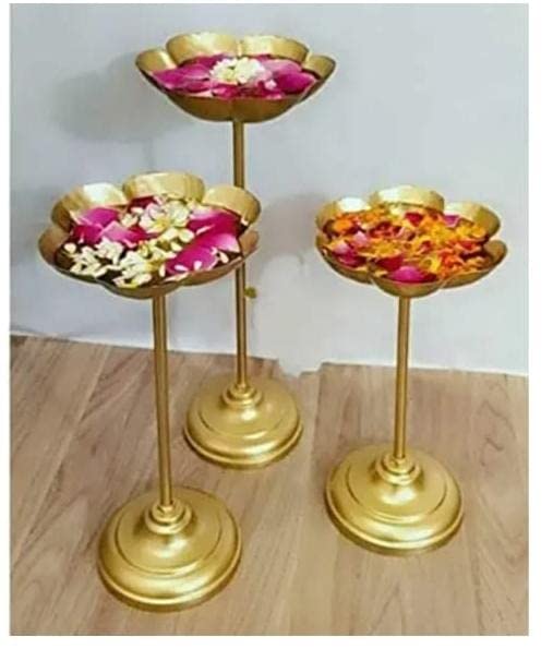 Decorative Urli Bowl Tealight Holder Stand | Urli Stand Set of 3 for Decoration | Floating Diya Stand Home Decor Decorative Showpiece | Urli Bowl for Diwali and Pooja (Set of 3) (B0BYDCNTL3) Amazon Price History, Amazon Price Tracker