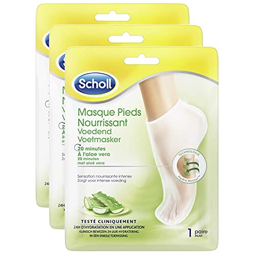 SCHOLL Lot de 3 Masques Pieds Nourrissant à l'Aloe Vera - 1 Paire