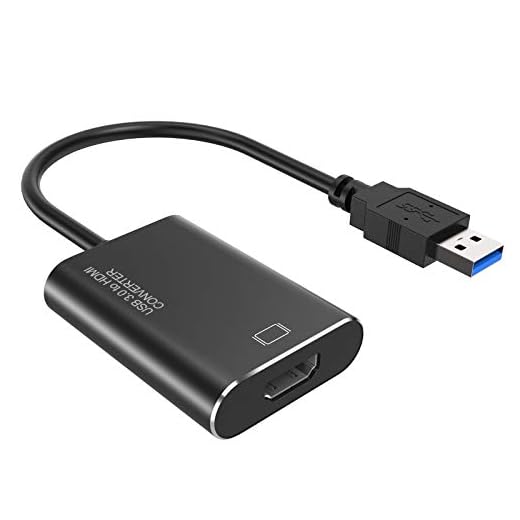 USB to HDMI Adapter, 1080P HD Audio Video Cable Converter, USB 3.0/2.0 to HDMI for Multiple Monitors, Compatible with Windows XP/10/8.1/8/7 (Not Support Mac, Linux, Vista, Chrome)