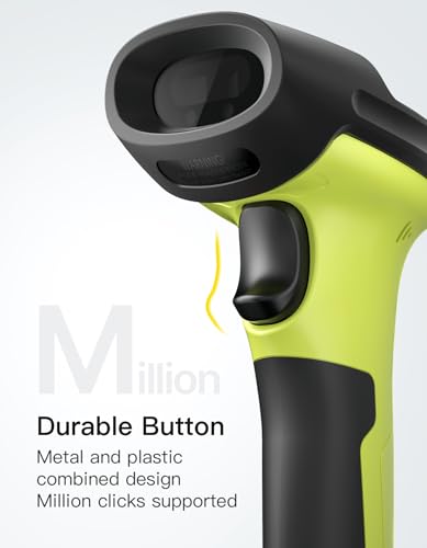 Inateck Barcode Scanner 2D Bluetooth, QR Code Scanner Kabellos, Wireless Handscanner mit AI APP & SDK, 1 Ladung 180 Tage Standby, Automatisches schnelles und präzises Scannen, BCST-72, Grün