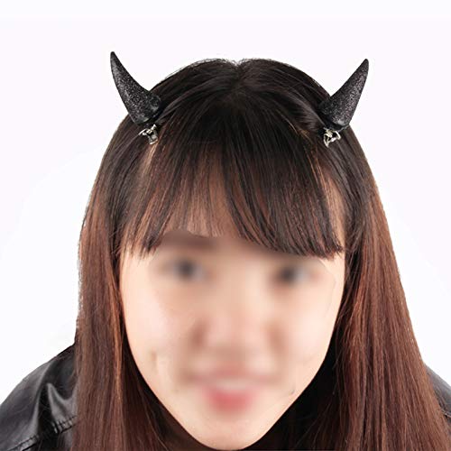 Olen Black Devil Horn Hair Clips Headband Halloween Black Devil Horns Headband For Halloween Devil Costume Accessories #TOP4
