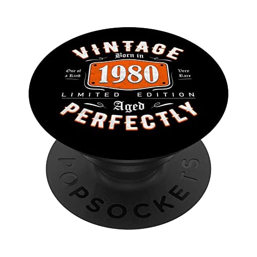 Regalo 42 años Cumpleaños Hombre Mujer - Vintage 1980 PopSockets PopGrip Intercambiable