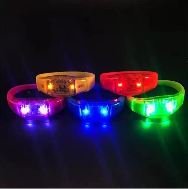 Miniatura 3 de Pulseras que brillan en la oscuridad, pulseras brillantes activadas por música y sonido para niños y adultos con luz estroboscópica LED