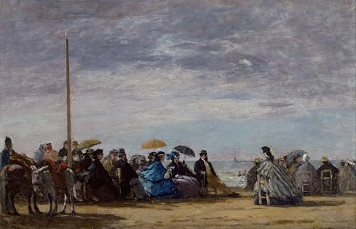 Tableau la plage d'Eugène Louis Boudin toile poétique pour atmosphère apaisante