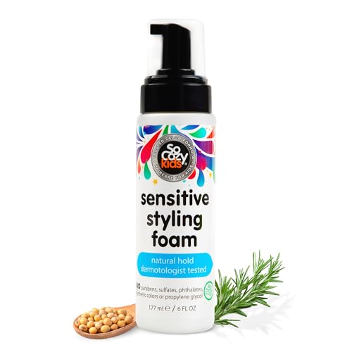 So Cozy Kids Sensitive Styling Foam – Sensitive Foam For Kids w/Straight or Curly Hair – Gentle Natural Hold Styler, Rosemary (6 fl oz)