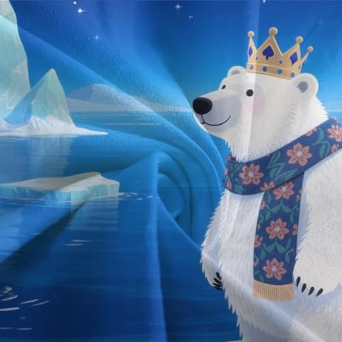 Housse de couette ours polaire 3D en microfibre 220x240cm avec taies d'oreiller pour lit King