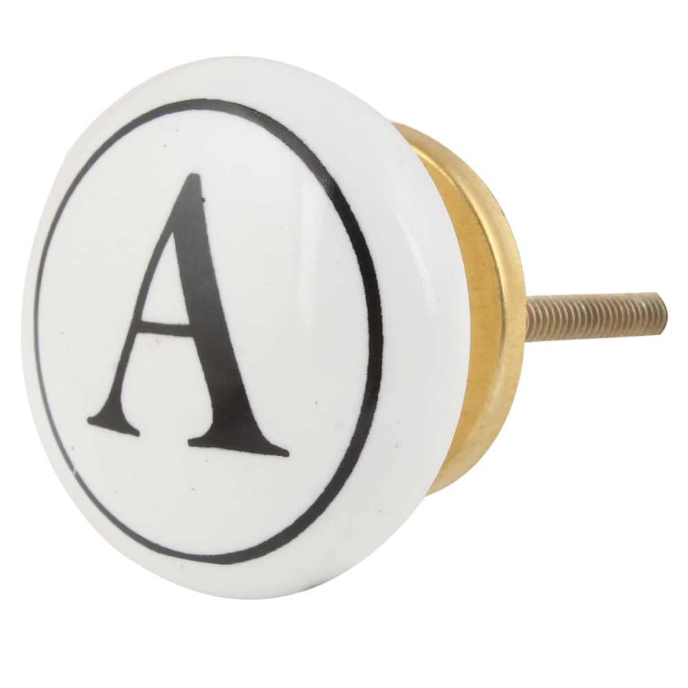Indian-Shelf 2 Piece Black, White Knobs -Ceramic Wardrobe Knobs and Handles - A Alphabet Window Handle - 3.81 cm Door Pulls (B09SG8WL61) Amazon Price History, Amazon Price Tracker