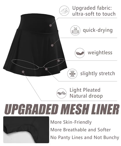 FULLSOFT Women's Tennis Golf Skirts with Pockets High Waisted Pleated Athletic Skorts Shorts for Pickleball Workout4