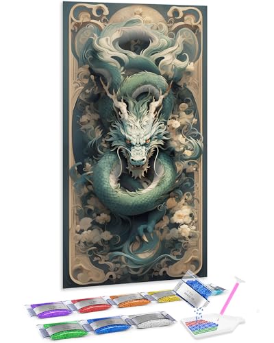 DIY 5D Diamond Painting Grand Format portrait de dragon | Décoration Murale Chambre
