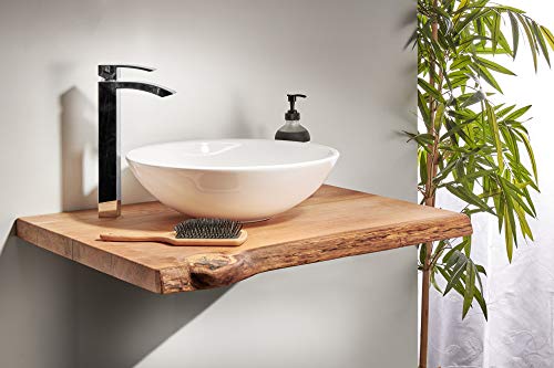 SPONHOLZ - Top per lavabo in legno massello di rovere oliato (60 x 50 cm)