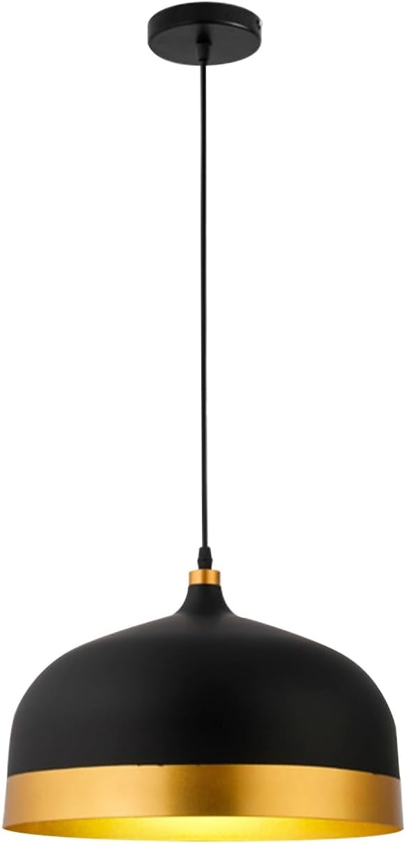 Modern style indoor battery operated pendant light with remote control,Gold ＆ Black ceiling