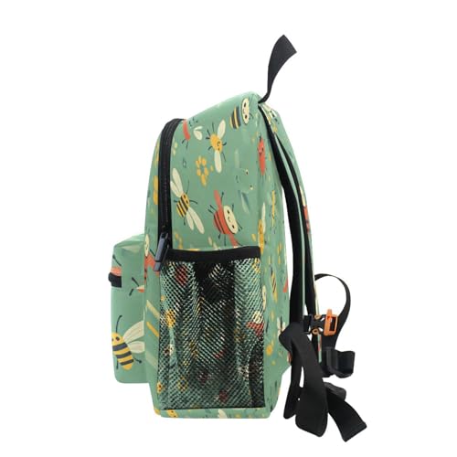 Cute Insects Green Cartoon Kids Backpack for Girls Preschool Elementary Kindergarten Boys School Bag4