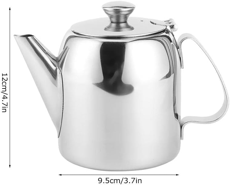 Miniatura 5 de Nikou Cafetera de acero inoxidable de 0.5 L, tetera de acero inoxidable, hervidor de agua fría, boquilla corta para el hogar, comedor, sala de