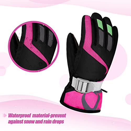 Satinior Kids Winter Snow Ski Gloves Waterproof Snowboard Gloves Boy Girl Warm Snow Mittens (Black,Age 10 To 15) #TOP5