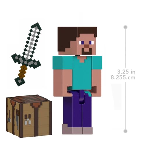 Mattel Minecraft Action Figure & Accessories 2-Pack with Steve in 3.25-inch Scale, Collectible Toy Set - image 5
