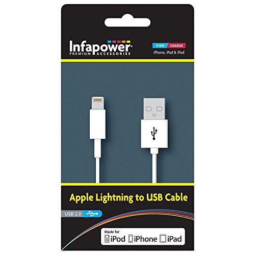Image of Infapower 1m Apple Lightning to USB 2.0 Cable for iPod/iPhone/iPad - White