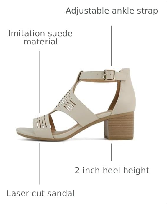 Image of Soda inchNorway inch ~ Women Open Toe Closed Back Counter Cutout Upper Low Block Heel Sandal with Adjustable Ankle Strap